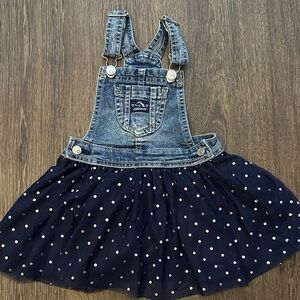 Jordache Denim and Navy Polka Dot Skirtall